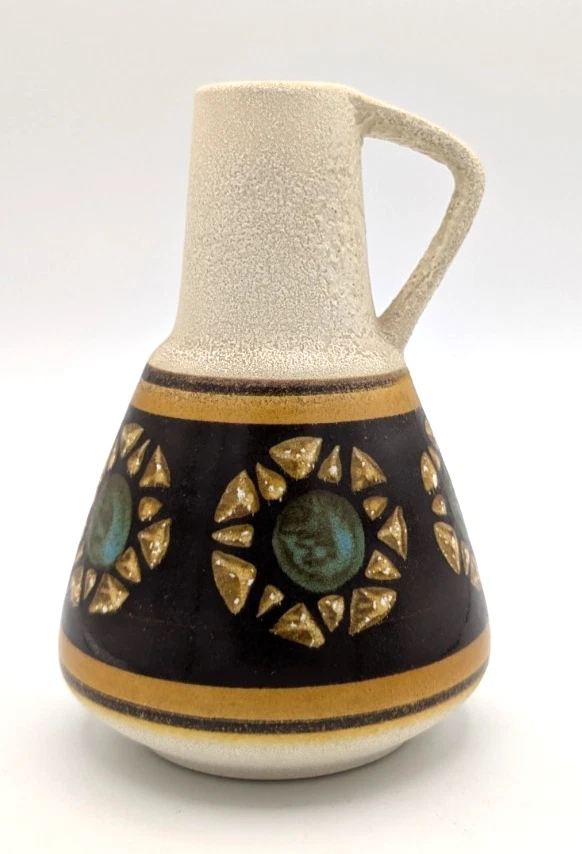Vintage Dumler & Breiden MCM German Pottery Pitcher Ewer Atomic Atomic Starburst - Image 2 of 4