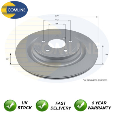 Brake Disc Rear Comline Fits Mercedes M-Class 2011-2015 GLE 2015-2019