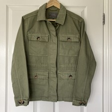 B Young Green Jacket Eu36 Long Sleeve Pockets Collar Stud Button-up Vgc
