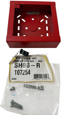 107254 SHBB-R   Wheelock Inc. Surface Back Box Red