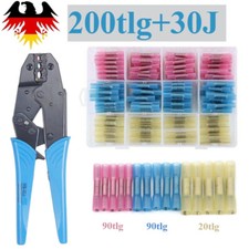 200x Crimpzange Quetschverbinder Schrumpfverbinder Stoßverbinder Kabelverbinder