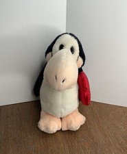 Vintage 1984 Dakin Opus Penguin Lust Original Tags Plush with Red Satin Heart