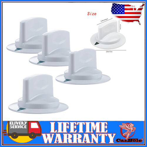 4x Dryer Timer Control Knob White Fits GE Hotpoint RCA 212D1721 AP399516 WE1M652
