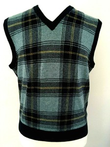 red plaid sweater vest