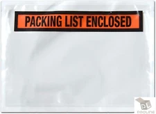 Packing List 7.5" x 5.5" Envelopes Enclosed Self Adhesive Pouch Shipping Label