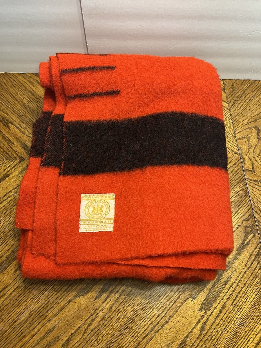 Red Authentic Hudson Bay Blanket Vtg Made In England Hudson Bay