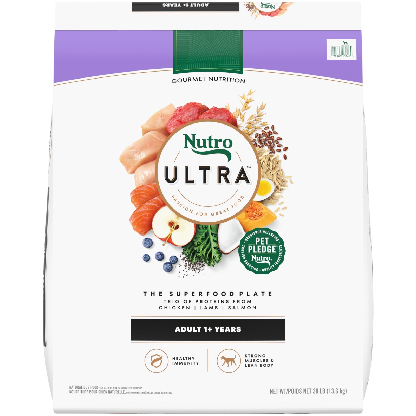 - Chicken, Lamb, Salmon, 30lb