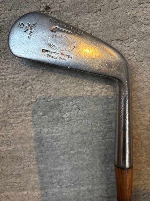 Ancien club de golf vintage Tom Stewart St. Andrews tige en bois de