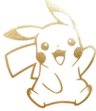 New Pikachu Pok mon Decal Sticker Vinyl Handmade Permanent Glittery Gold 4  