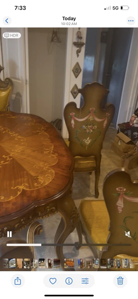 Juego de comedor barroco pintado a mano John Morano Foto 4 de 4