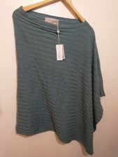 Paul Costelloe Ladies Round Neck Shall Cashmere Mix Green Small/Medium Poncho WT