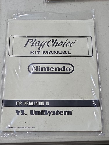 PLAY CHOICE Kit Manual Nintendo 1988