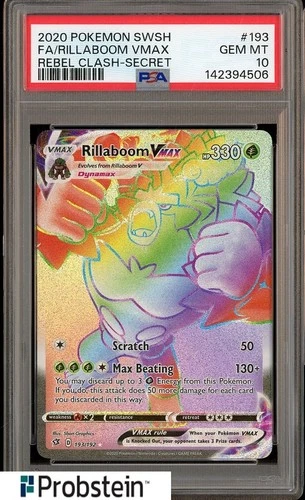 2020 Pokemon SWSH Rebel Clash Secret #193 FA Rillaboom VMax PSA 10 GEM MINT