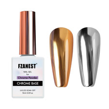 Chrome Base Coat Gel Base Top Coat for Chrome Nail Powder 15Ml No Wipe Clear Gel