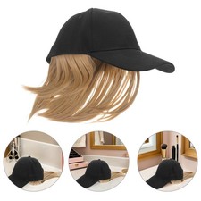 Short Straight Wig Hat Baseball Cap With Hair Extensions For Women