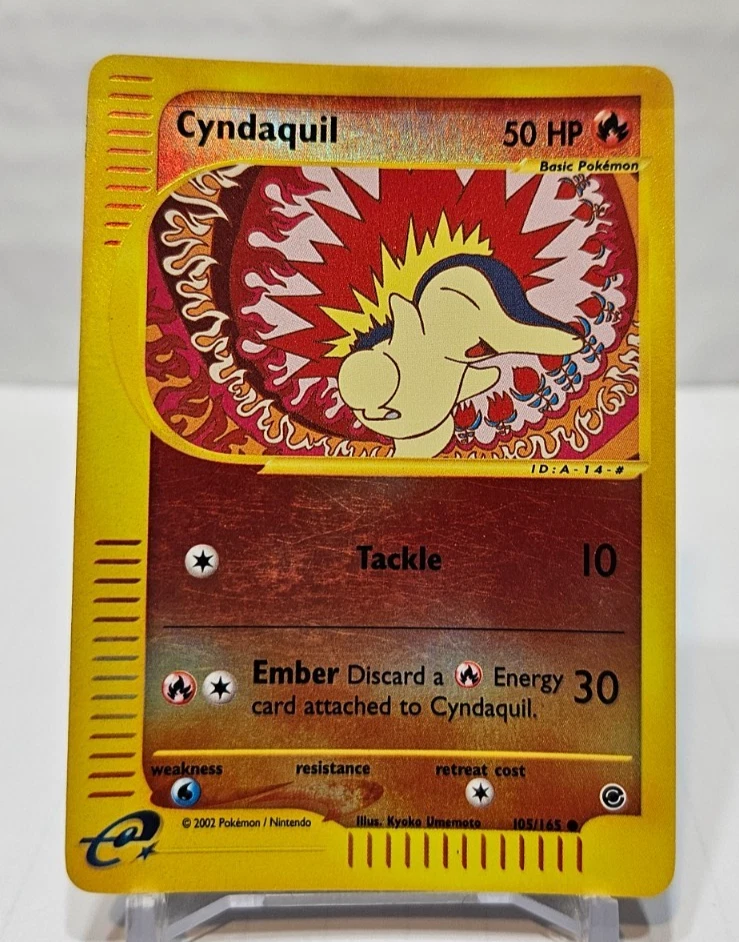 Cyndaquil 105/165 Reverse Holo Common Expedition MISPRINT ERROR Pokemon 7493 - Image 2 of 4