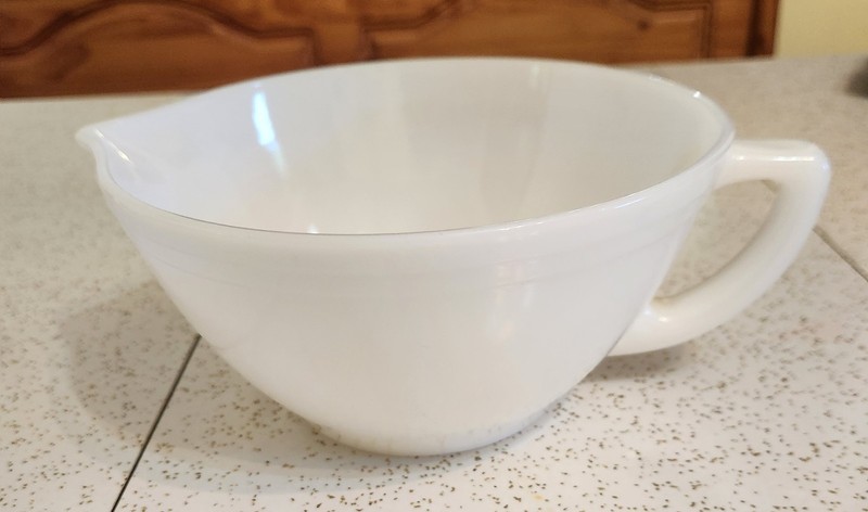 VTG Fireking Batter Bowl With Handle Milk Glass