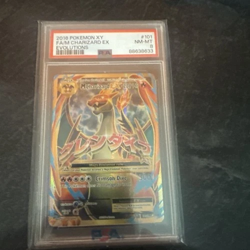 2016 POKEMON XY EVOLUTIONS #101 FULL ART/M CHARIZARD EX PSA 8