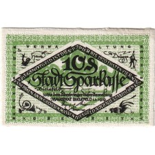 [#288792] Germany, Bielefeld, 10 Pfennig, 1920-04-01, UNC, Linen, Grabowski:11