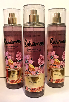 BAHAMAS PASSIONFRUIT BANANA FLOWER FRAGRANCE MIST BODY SPRAY BATH BODY WORKS X 3