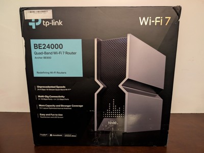TP-Link Archer BE900 BE24000 Quad-Band Wi-Fi 7 Router With Box -   TESTED  