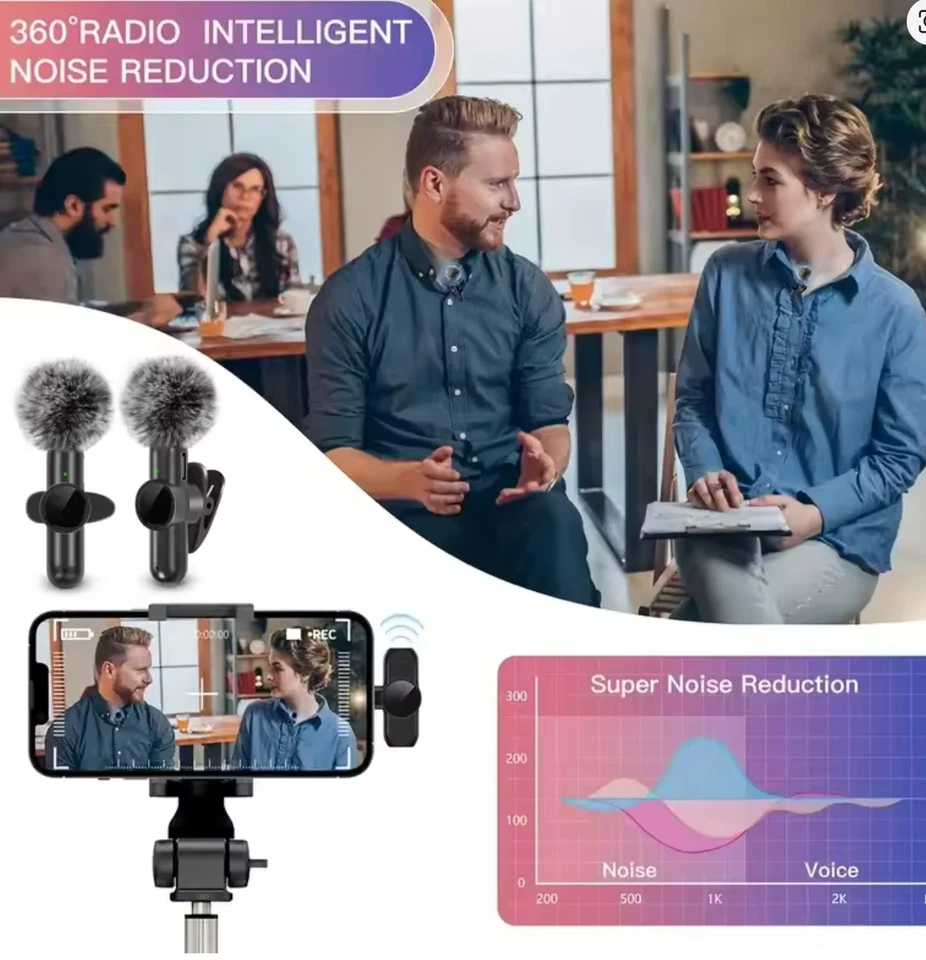 Bluetooth Wireless Lavalier Mikrofon Mini Ansteckmikrofon Handy-Live-Stream NEU - Bild 2 von 4