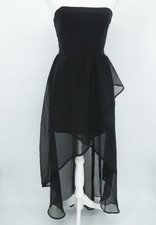 Dark Fairy Whimsigoth Dress Black Gothic Witchy Chiffon Small Asymmetrical