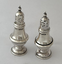 Pair Antique Sterling Silver Pepperettes Pepper Cellars Pots 1916