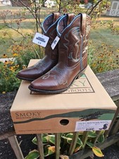 NEW SMOKY MOUNTAIN GIRLS "JUNIPER" DARK BROWN COWBOY BOOTS SIZE 2.5D