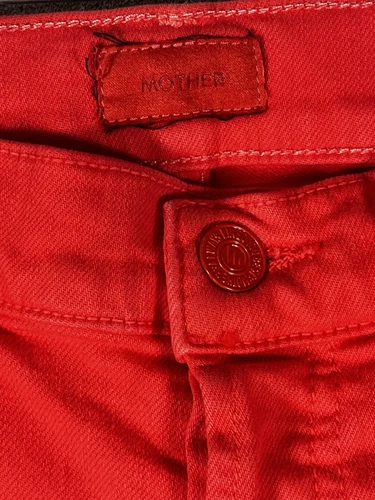 MOTHER Women's Size 24 The Stunner Ankle Fray Play Date Tomato Wash Jeans - Picture 3 of 16