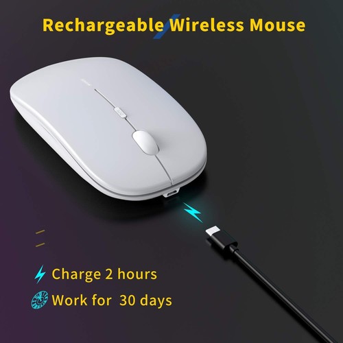 Anmck Wireless Silent Mouse,USB Laptop PC Cordless Rechargeable Slim Mice,... - Picture 3 of 8