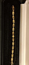 New Yellow Gold Link Bracelet 14k Plated  Floral&butterfly Motifs 20cms