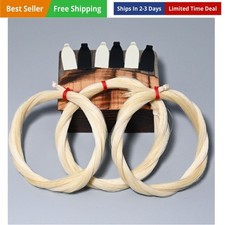 3 Hanks Natural Mongolian Horse Hair for Violin, Viola Bows Unbleached White ...