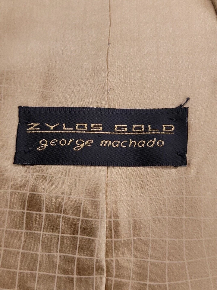 Corbata formal Zylos Gold George Machado para hombre 56"Lx4"W corbata de latón Foto 3 de 4