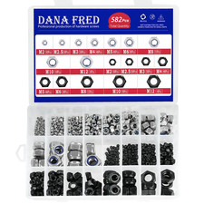 582 Pieces Large Metric Nut Assortment Set,M2 M2.5 M3 M4 M5 M6 M8 M10 M12 Nylon 