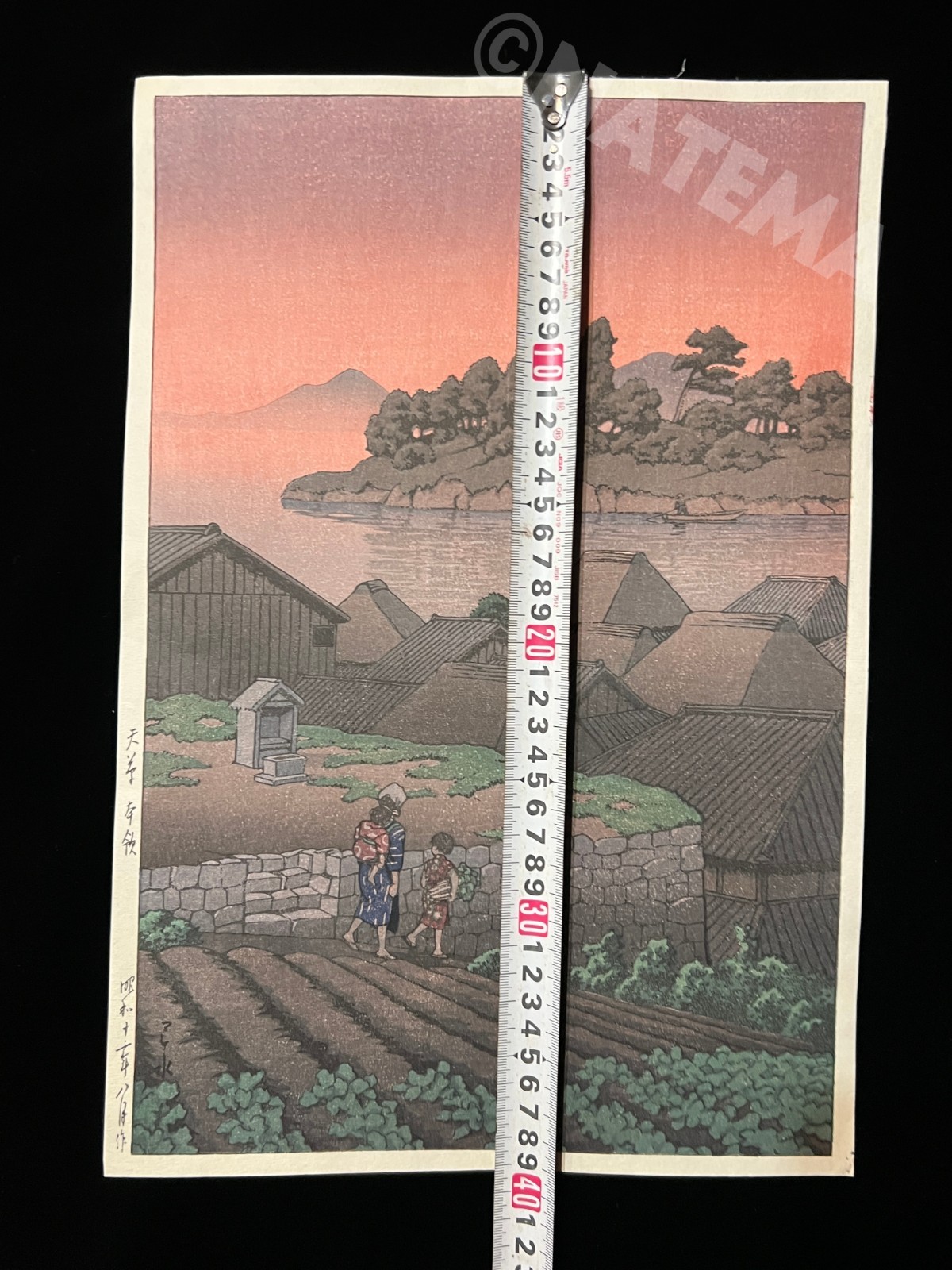 Hasui Kawase "Amakusa Honryo" woodblock print authentic ATOZURI