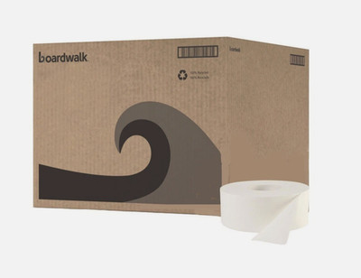 Boardwalk 6100B 3.5'' x 1000' JRT Septic Safe 2Ply Bath Tissue - JBO,WT(12/CT)  
