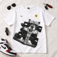 Puma Scuderia Ferrari F1 Racing Graphic T-Shirt White 632746-04 Mens Small NWT