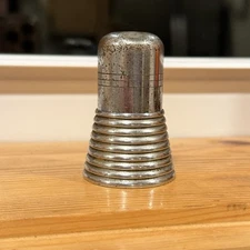 Vintage Chrome Ribbed Table Lighter 1950s Art Deco Metal Wick