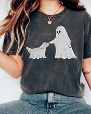 Comfort Colors Boo-p Ghost Dog Funny Halloween Dog Mom Boxy T-Shirt