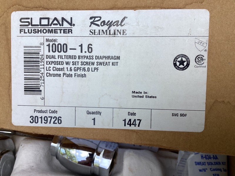 Sloan 1000-1.6 ROYAL slimline BED PAN 3019726 FREE SHIPPING CONTINENTAL US ONLY.