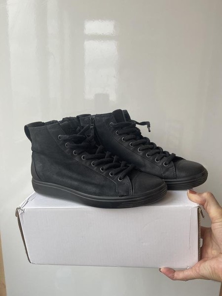 Women Ecco Boots Black Leather 39 #3S99