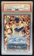 Marketplace image: 2024 Bowman Draft Sapphire Theo Gillen Selections Auto Superfractor #1/1 PSA 10