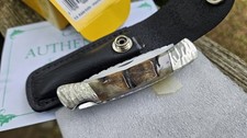 Custom Buck 501 Nickel,Mouflon rams horn,Filework, Knife