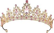 Crystal Tiara for Women and Girls, Rhinestone Princess Crown Headband, Bridal