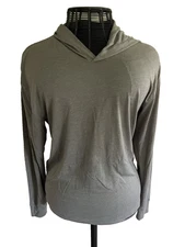 NEXT LEVEL Men's TRIBLEND Light Brown Long Sleeve Hooded Shirt Sz. L