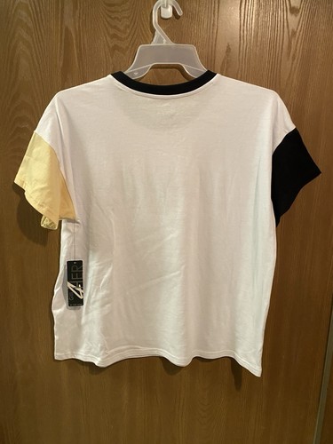 NWT Womens Purdue University Boilermakers Rhinestone Colorblock T-Shirt Sz XL - Picture 2 of 7