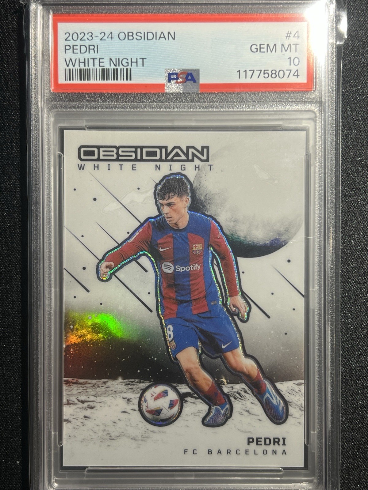 2023-24 Panini Obsidian White Night Pedri Barcelona #4 🌑🔥🐐⚽️