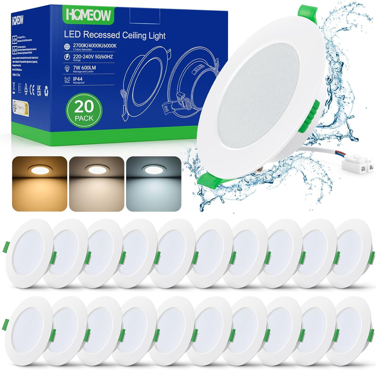 Kit Faretti LED 7W Economici e Potenti - Incasso Slim 24mm Foro 75mm