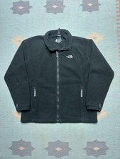 The north face fleece jacket black polyester full zip TNF youth boys XL mens M/L